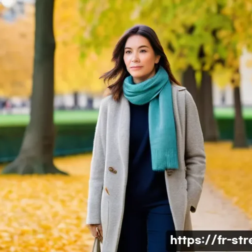 스트레스 해소를 위한 가벼운 산책 - **Prompt:** A serene woman in her late 30s is walking mindfully through the historic Jardin du Luxem...