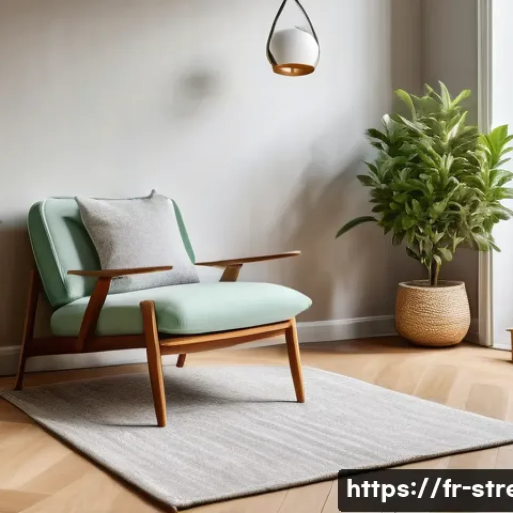 스트레스 해소를 위한 자원 활용 - A serene indoor meditation corner in a modern French apartment, featuring a comfortable armchair wit...
